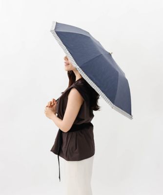 晴雨兼用折りたたみ傘　ギャザーフリルトップフラット　１ＢＡ　２２０４５