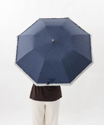 晴雨兼用折りたたみ傘　ギャザーフリルトップフラット　１ＢＡ　２２０４５
