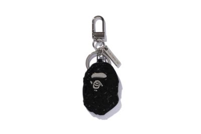 ＜A BATHING APE(R)・BAPE(R) (Men)＞キーチェーン　ＡＰＥ　ＨＥＡＤ　ＬＥＡＴＨＥＲ　ＫＥＹ　ＣＨＡＩＮ　１Ｋ３０－１８２－００９