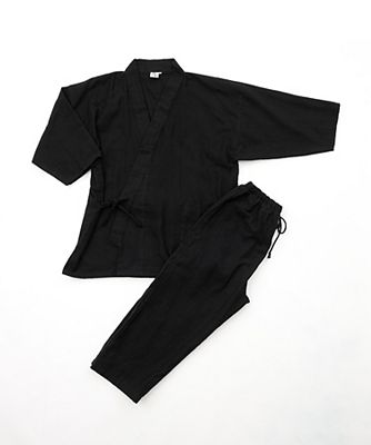 作務衣　ドビー織　ブラック　３３２