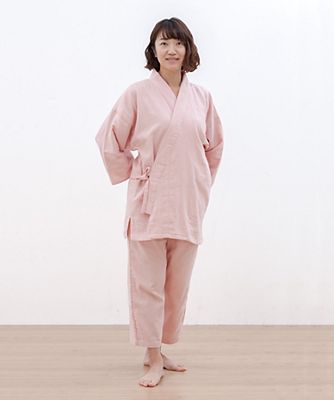 作務衣　ドビー織　ピンク　３２２