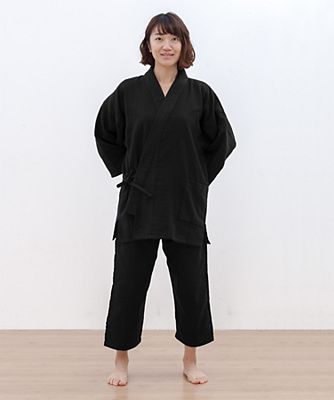 作務衣　ドビー織　ブラック　３３２