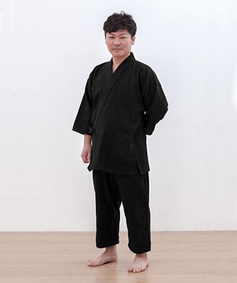 作務衣　ドビー織　ブラック　３３２