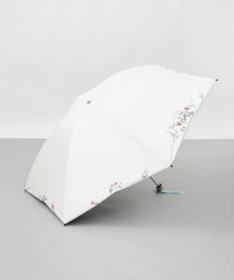 花柄刺しゅう晴雨兼用パラソル（クイックオープン折りたたみ傘