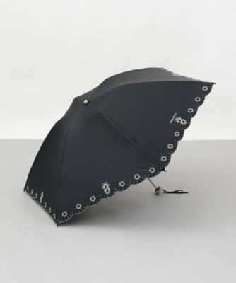 花柄刺しゅう晴雨兼用パラソル（クイックオープン折りたたみ傘