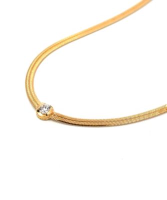 K18 ネックレス SOLITAIRE HERRINGBONE