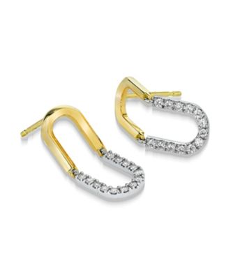 K18／Pt950 ピアス CONTRASTING LINKS