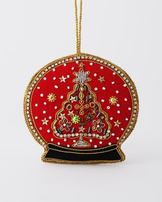 クリスマスおまとめ】ビーズオーナメント スノーグローブ レッド