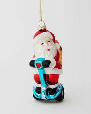 ガラス製　 クリスマス　サンタ　オーナメント 7点セット クリスマスおまとめ】ガラスオーナメント スクーターサンタ | 奇貨