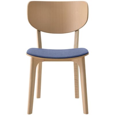 【受注商品】Ｒｏｕｎｄｉｓｈ　チェア（背板・張座）　ビーチ材ウレタン（ナチュラルホワイト）