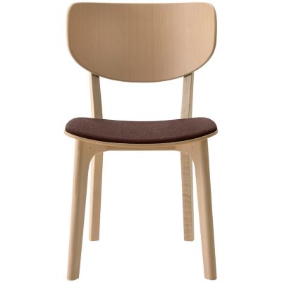 【受注商品】Ｒｏｕｎｄｉｓｈ　チェア（背板・張座）　ビーチ材ウレタン（ナチュラルホワイト）