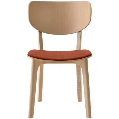 【受注商品】Ｒｏｕｎｄｉｓｈ　チェア（背板・張座）　ビーチ材ウレタン（ナチュラルホワイト）