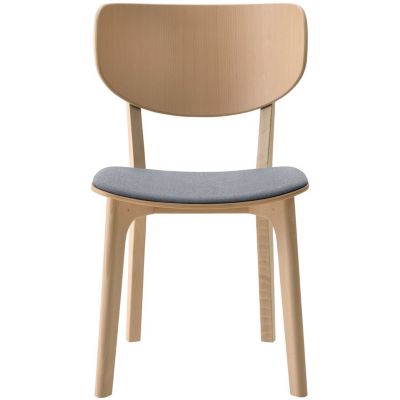 【受注商品】Ｒｏｕｎｄｉｓｈ　チェア（背板・張座）　ビーチ材ウレタン（ナチュラルホワイト）
