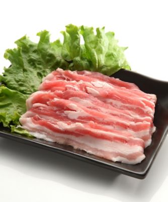 ＜精肉の二幸＞鹿児島県産黒豚　バラうす切り（自宅用）１ｋｇ（５００ｇ×２）