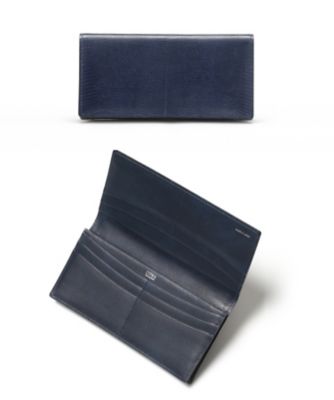 CYPRIS (Men)/キプリス リザード 通しマチ長財布 4230 05・ネイビー 財布・マネークリップ【三越伊勢丹/公式】