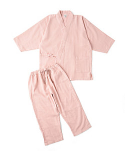 角野晒染/カドノサラシゾメ 作務衣　ドビー織　ピンク　３２２