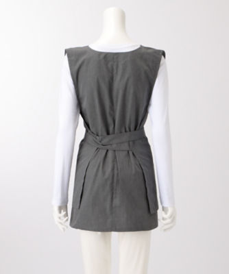 茶道ベスト　ポケット付　グレー