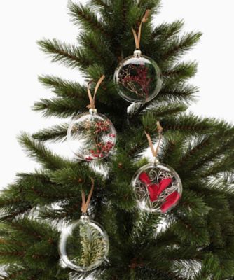 ＜PACOS＞【クリスマスおまとめ】ボタニカルチャイムオーナメント　４個セット　レッド