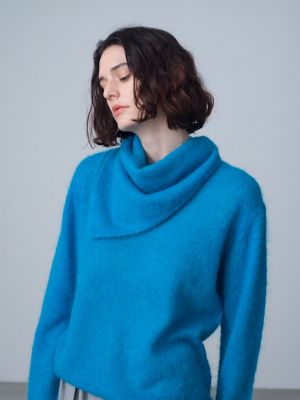 knitbraryニットブラリー ニットパーカー アルパカ ウール