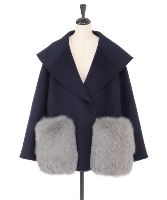 U-BIG REIMI ウールダブルフェイスショールカラーショートジャケット 10月3日21時より再販 【U-Big×REIMI】【受注商品】ウールダブル