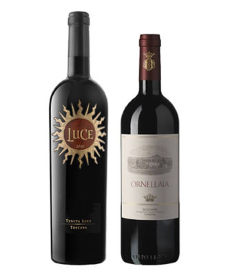 １１．スーパータスカンの競演、〈ルーチェ〉〈オルネッライア〉２０２０年ヴィンテージ飲みくらべ赤ワイン２本セット