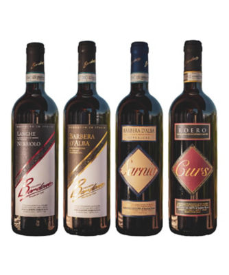 ６１．イタリアワインの銘醸産地　ピエモンテの品種を愉しむ　同一生産者飲みくらべ赤ワイン４本セット