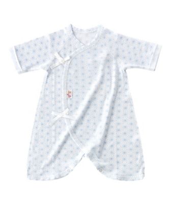 赤ちゃんの城（Baby&Kids)/アカチャンノシロ コンビ肌着 麻の葉 サックス