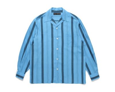 ＜WACKO MARIA (Men)＞シャツ　ＳＴＲＩＰＥＤ　ＯＰＥＮ　ＣＯＬＬＡＲ　ＳＨＩＲＴＬ／Ｓ　２４ＦＷ－ＷＭＳ－ＯＣ０５