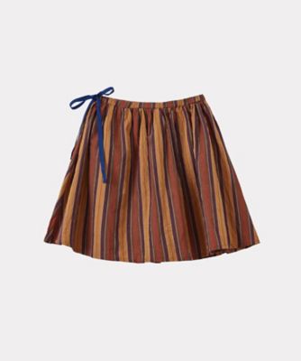 MYLA SKIRT／ BROWN MULTI STRIPES 