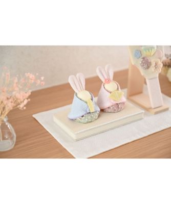 送料無料】TOKOTOKO うさぎ雛と羽子板飾り | 夢み屋/ユメミヤ