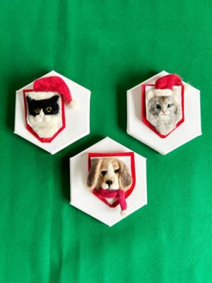 1日・短期講座】［79］羊毛フェルトでお絵描き刺繍 クリスマス感