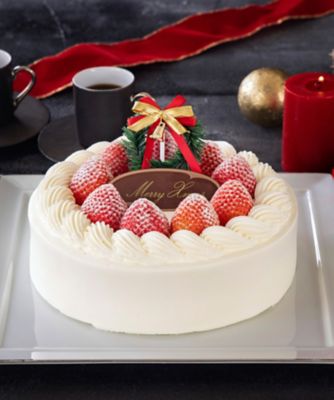 ＜日本橋 千疋屋総本店＞【店頭受取／新宿】ＮＳ４４　クリスマスストロベリーショートケーキ（丸）６号　１２月２４日（水）・２５日（木）各日１０：３０～１９：３０お受取