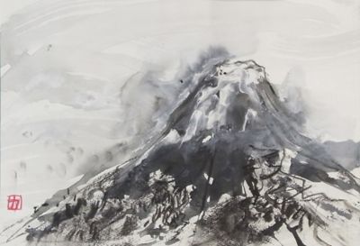 1日・短期講座】［67］私の富士山 青墨・木炭・胡粉などのシンプル