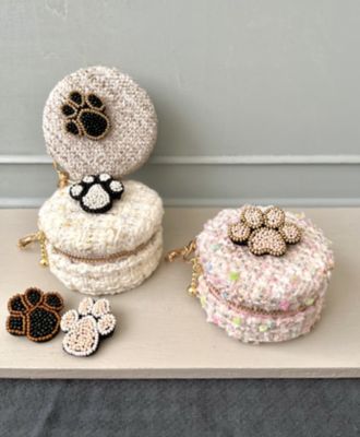 1日・短期講座】［50］ビーズ刺繍ブローチとカルトナージュコラボ