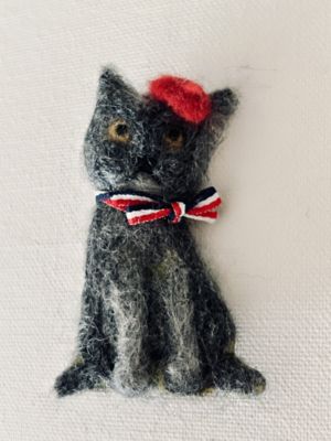 1日・短期講座】［38］羊毛フェルトでパリの猫ちゃんを作ってみよう
