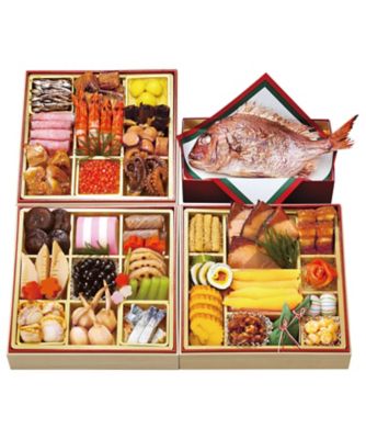 【おせち】一冨士 鶴亀三段重 調理済み食品【三越伊勢丹/公式】