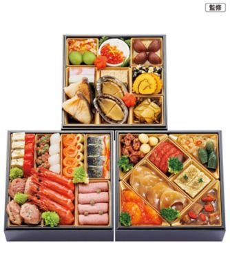 【おせち】なすび亭＆オステリアルッカ 東4丁目＆赤坂四川飯店 和洋中華風おせち三段重 調理済み食品【三越伊勢丹/公式】