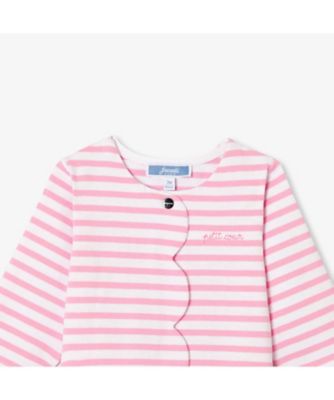 【未使用】jacadiジャカディスカラップ襟 白と黄色のロンパース75cm 未使用】jacadiジャカディスカラップ襟 白と黄色のロンパース75cm