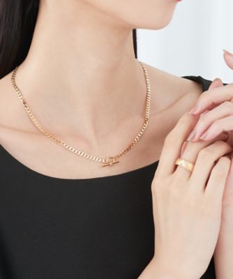 K18YG ダイヤモンド ネックレス K18YG C-LINE ダイヤモンドネックレス