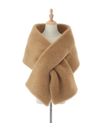 U-Big (Women)/ユービッグ 12月上旬以降お届け アルパカストール 2203-27 ライトブラウン スカーフ・ショール【三越伊勢丹/公式】