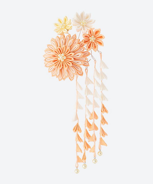 ＜三越伊勢丹/公式＞ 振袖用 大輪の菊の髪飾り かんざし オレンジ