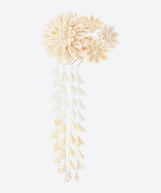 ＜三越伊勢丹/公式＞ 振袖用 大輪の菊の髪飾り かんざし シロ