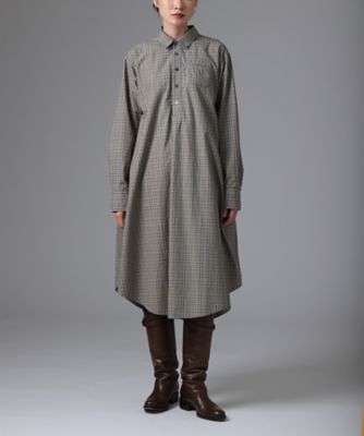 ＜BASCO (Women/大きいサイズ)＞ルーク・Ｃ［ｈａｄｄｏｗ］チェック柄のロングプルオーバーシャツ　２２２７２５３ー１０