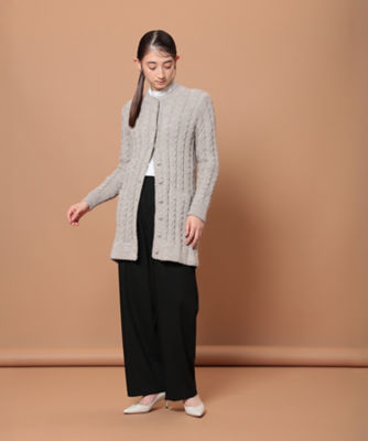 希少 ほしく 高級 ロイヤルアルパカ ハイネック 総柄 カーディガン
