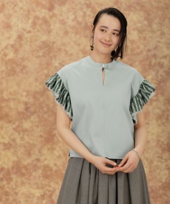 LUNA＆CO/ルナアンドコー 袖ギンガムチェックカットソー