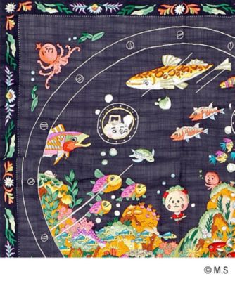【９月中旬以降届】コジコジ　ベトナム手刺繍ハンカチ