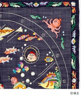 【９月中旬以降届】コジコジ　ベトナム手刺繍ハンカチ