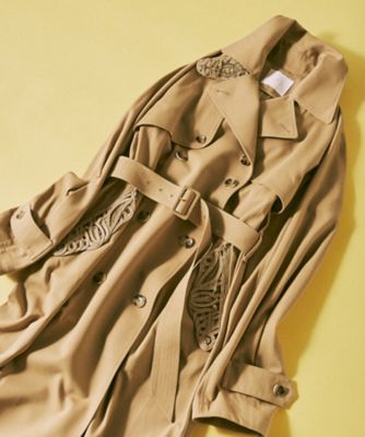 Cording Embroidery Detailed Trench