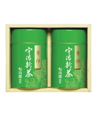 ＜松北園＞宇治新茶　秀印　１０５ｇ缶×２