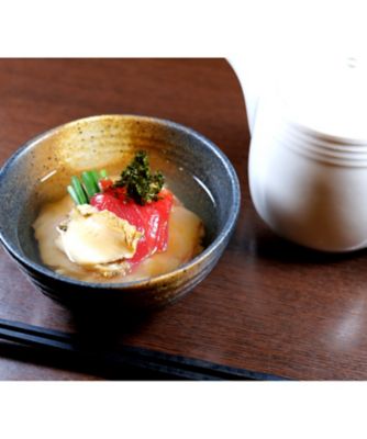 魚政のあわび入り鯛だし茶漬け（甘鯛・クエ・本まぐろ）